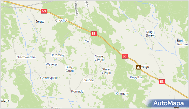mapa Nowe Czajki, Nowe Czajki na mapie Targeo