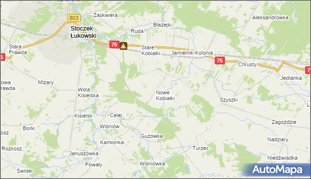 mapa Nowe Kobiałki, Nowe Kobiałki na mapie Targeo