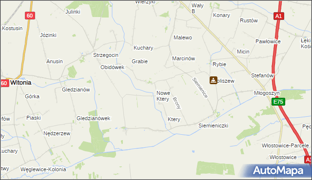 mapa Nowe Ktery, Nowe Ktery na mapie Targeo