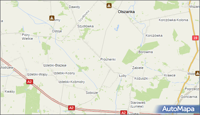 mapa Próchenki, Próchenki na mapie Targeo