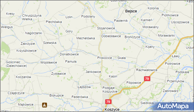 mapa Prokocice, Prokocice na mapie Targeo