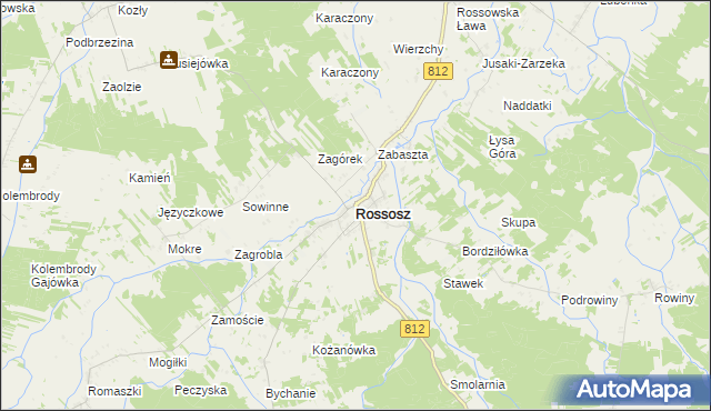 mapa Rossosz powiat bialski, Rossosz powiat bialski na mapie Targeo