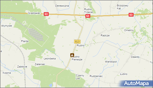 mapa Rudno gmina Milanów, Rudno gmina Milanów na mapie Targeo