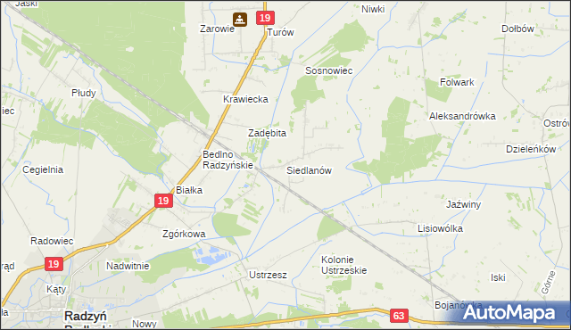 mapa Siedlanów, Siedlanów na mapie Targeo