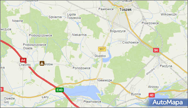 mapa Słupsko gmina Rudziniec, Słupsko gmina Rudziniec na mapie Targeo
