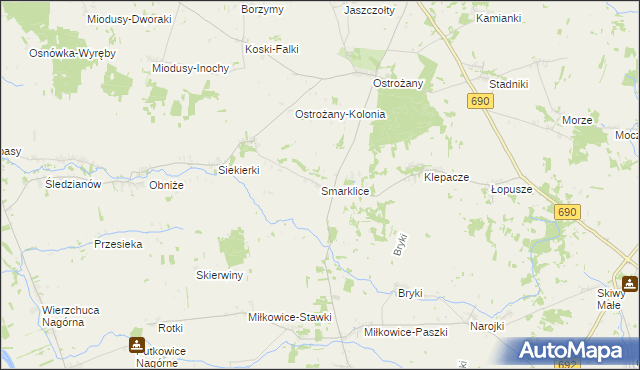 mapa Smarklice, Smarklice na mapie Targeo