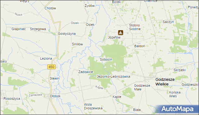 mapa Sobocin, Sobocin na mapie Targeo
