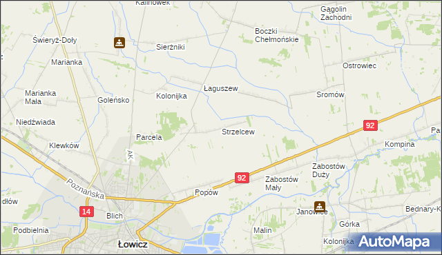 mapa Strzelcew, Strzelcew na mapie Targeo