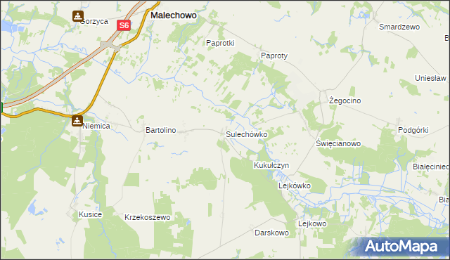 mapa Sulechówko, Sulechówko na mapie Targeo