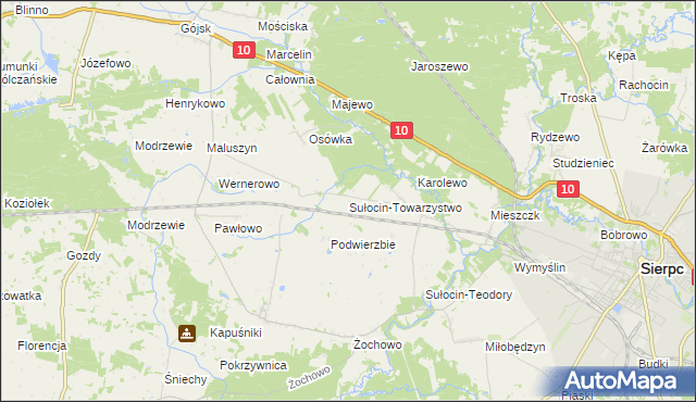 mapa Sułocin-Towarzystwo, Sułocin-Towarzystwo na mapie Targeo