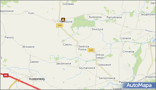 mapa Świdnica Polska, Świdnica Polska na mapie Targeo