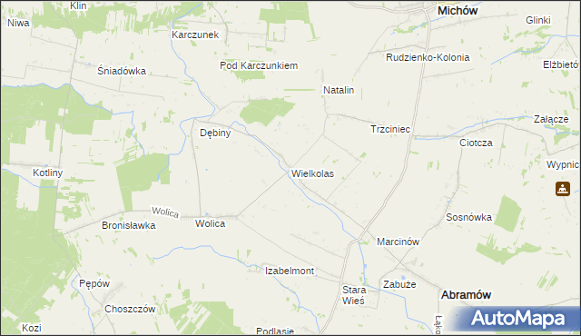 mapa Wielkolas, Wielkolas na mapie Targeo