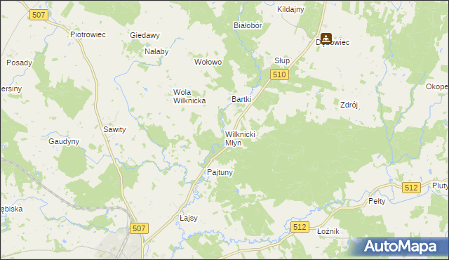mapa Wilknicki Młyn, Wilknicki Młyn na mapie Targeo