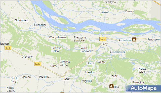 mapa Wola Ładowska, Wola Ładowska na mapie Targeo