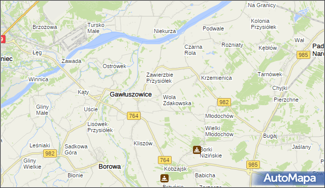 mapa Wola Zdakowska, Wola Zdakowska na mapie Targeo
