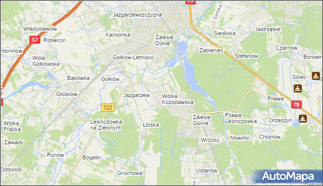 mapa Wólka Kozodawska, Wólka Kozodawska na mapie Targeo