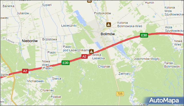 mapa Wólka Łasiecka, Wólka Łasiecka na mapie Targeo