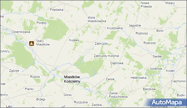 mapa Zabruzdy-Kolonia, Zabruzdy-Kolonia na mapie Targeo