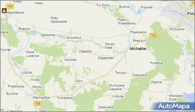 mapa Zagajówek, Zagajówek na mapie Targeo