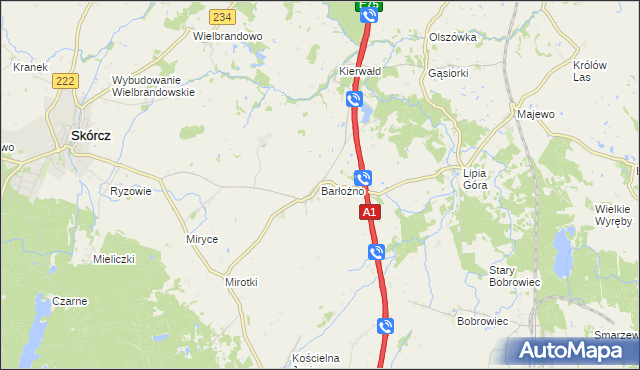 mapa Barłożno, Barłożno na mapie Targeo