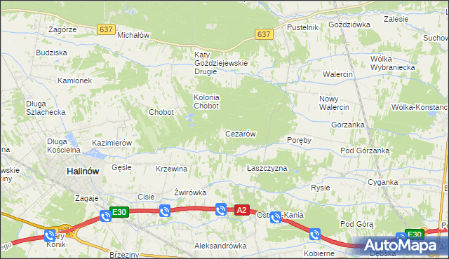 mapa Cezarów, Cezarów na mapie Targeo