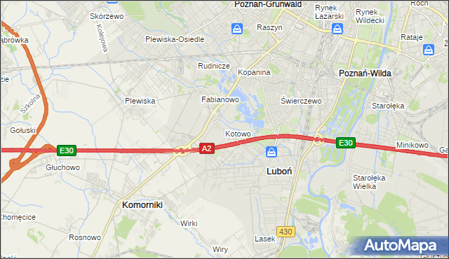 mapa Kotowo gmina Poznań, Kotowo gmina Poznań na mapie Targeo