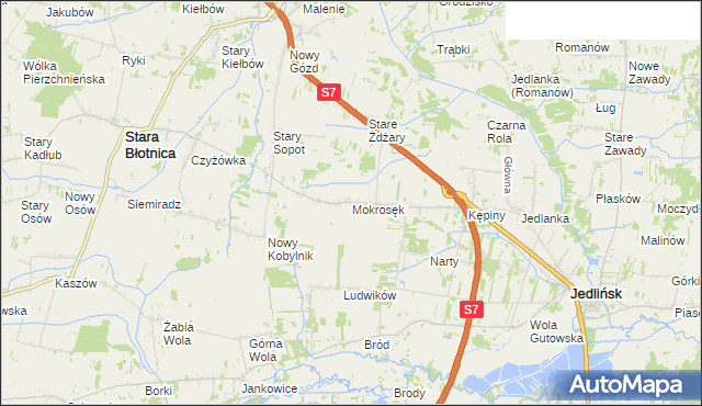 mapa Mokrosęk, Mokrosęk na mapie Targeo