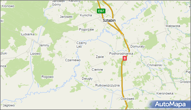 mapa Żakle, Żakle na mapie Targeo