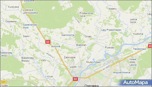 mapa Białobiel, Białobiel na mapie Targeo