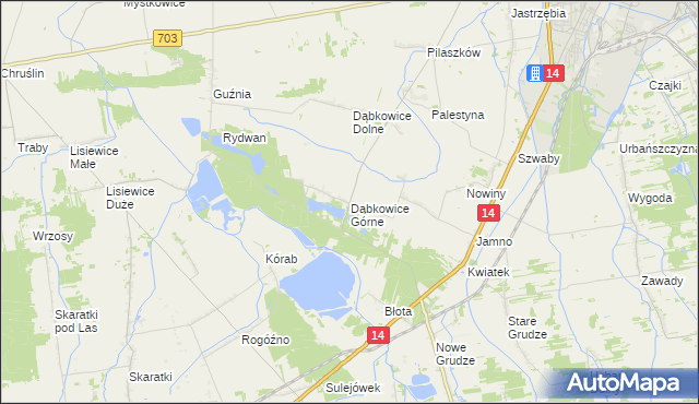 mapa Dąbkowice Górne, Dąbkowice Górne na mapie Targeo