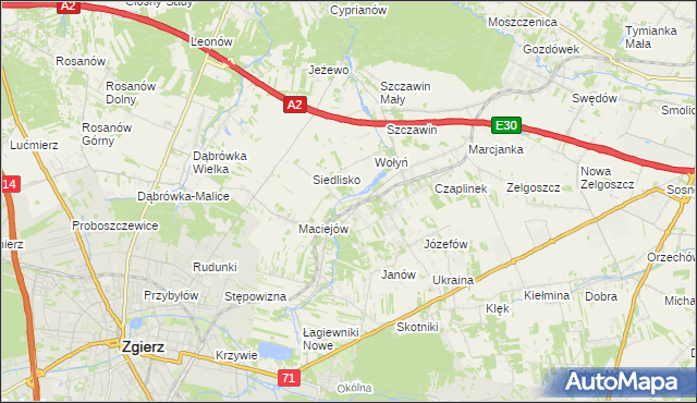 mapa Glinnik gmina Zgierz, Glinnik gmina Zgierz na mapie Targeo