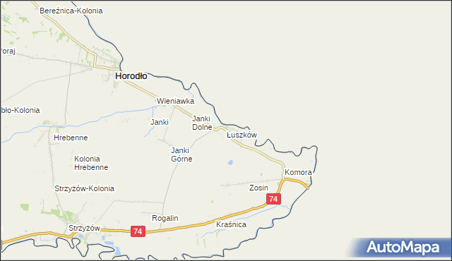 mapa Łuszków, Łuszków na mapie Targeo