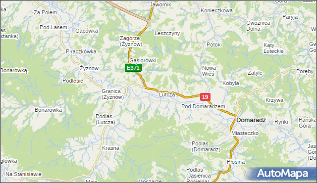 mapa Lutcza, Lutcza na mapie Targeo