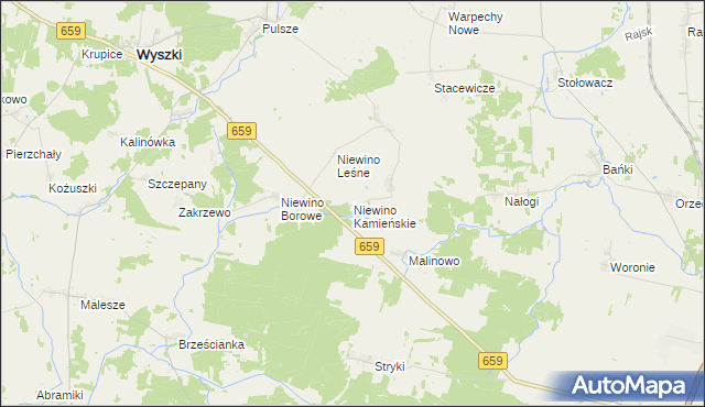 mapa Niewino Kamieńskie, Niewino Kamieńskie na mapie Targeo