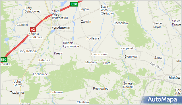 mapa Pszczonów, Pszczonów na mapie Targeo