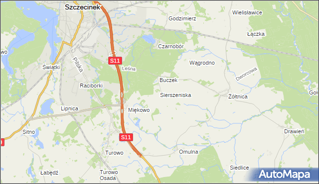 mapa Sierszeniska, Sierszeniska na mapie Targeo