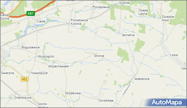 mapa Stronia, Stronia na mapie Targeo