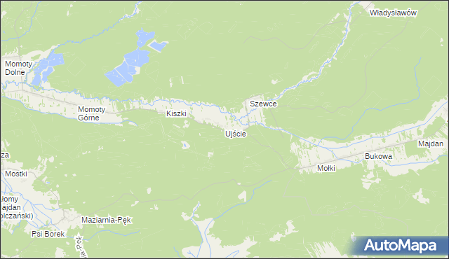 mapa Ujście gmina Janów Lubelski, Ujście gmina Janów Lubelski na mapie Targeo