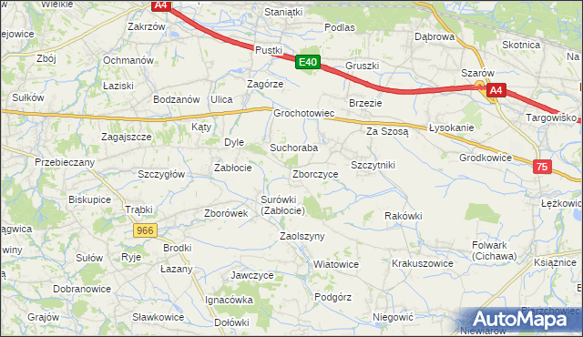 mapa Zborczyce, Zborczyce na mapie Targeo