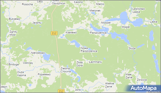 mapa Nowa Parszczenica, Nowa Parszczenica na mapie Targeo