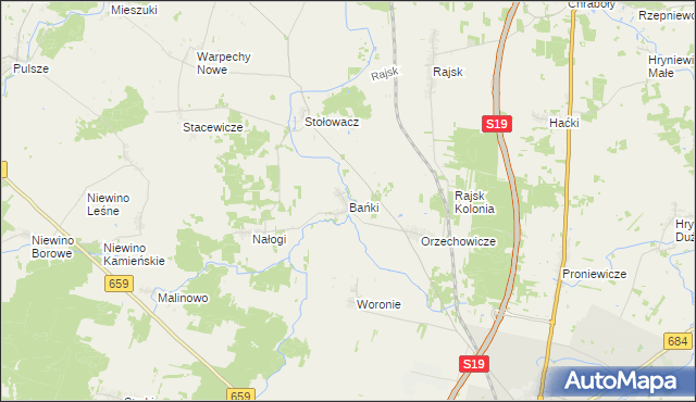 mapa Bańki, Bańki na mapie Targeo