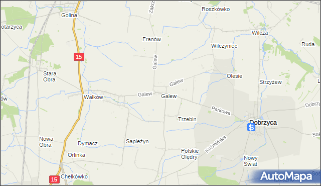 mapa Galew gmina Dobrzyca, Galew gmina Dobrzyca na mapie Targeo