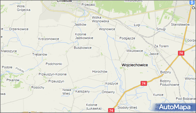 mapa Mierzanowice, Mierzanowice na mapie Targeo
