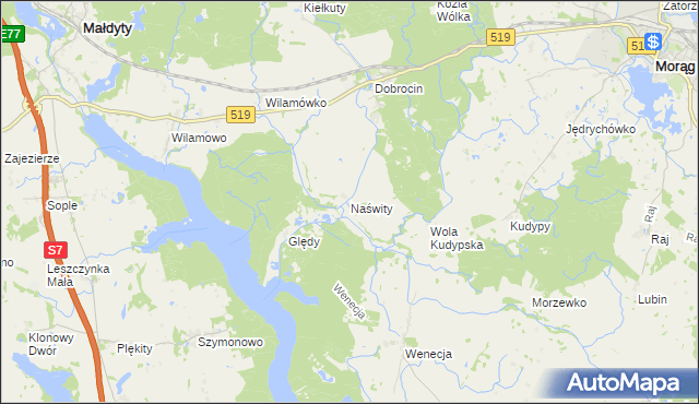 mapa Naświty, Naświty na mapie Targeo