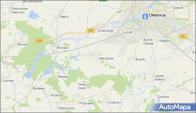 mapa Nieciszów, Nieciszów na mapie Targeo