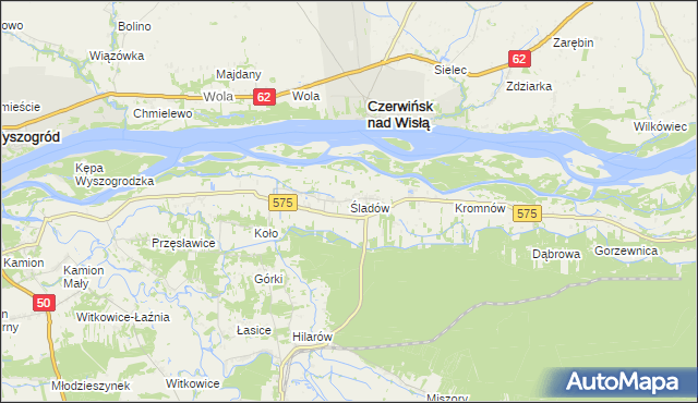 mapa Śladów gmina Brochów, Śladów gmina Brochów na mapie Targeo