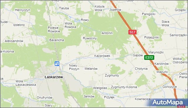 mapa Kacprówek, Kacprówek na mapie Targeo