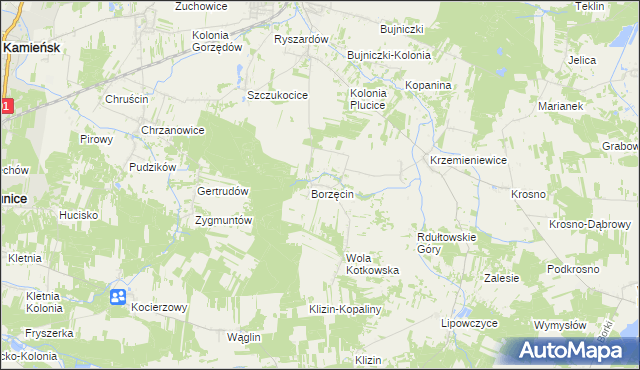 mapa Kotków gmina Gorzkowice, Kotków gmina Gorzkowice na mapie Targeo