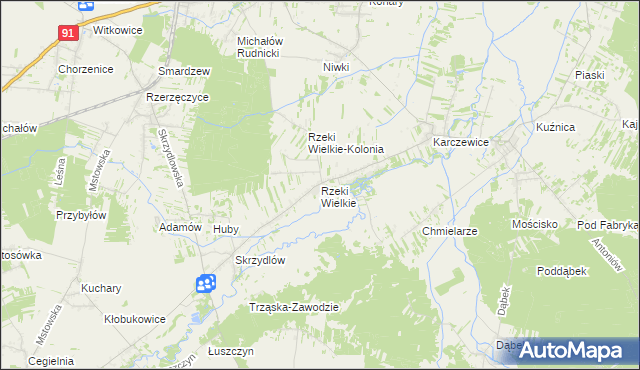 mapa Rzeki Wielkie, Rzeki Wielkie na mapie Targeo