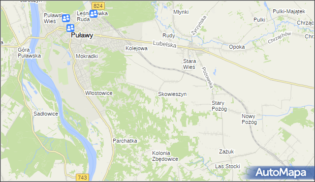 mapa Skowieszyn, Skowieszyn na mapie Targeo